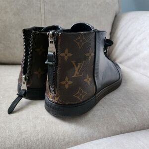 Louis Vuitton Leather & Monogrammed "Line-Up" Sneaker Boot - Mens 8 Womans 9.5